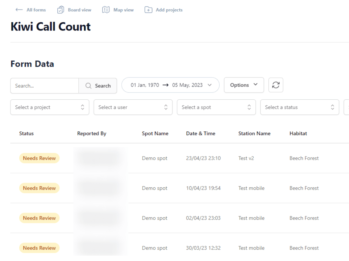 14all Forms web app map view